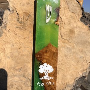בית מזוזה מאפוקסי בשילוב עץ זית גולני