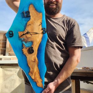 שעון ארץ ישראל 100 ס"מ צבע כחול