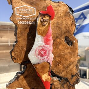 בית מזוזה א"י מאפוקסי בשילוב עם זית עם סמל כבאות והצלה